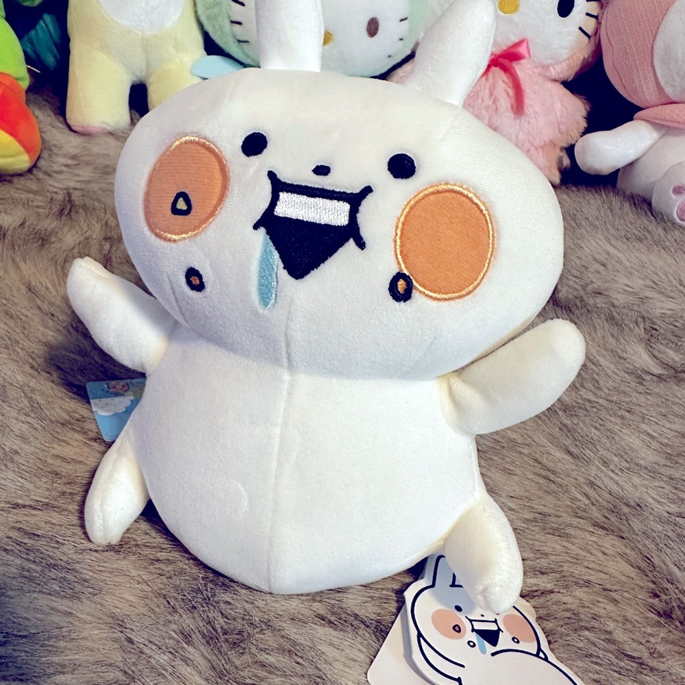 Mini White and Orange Stuffed Animal Toy